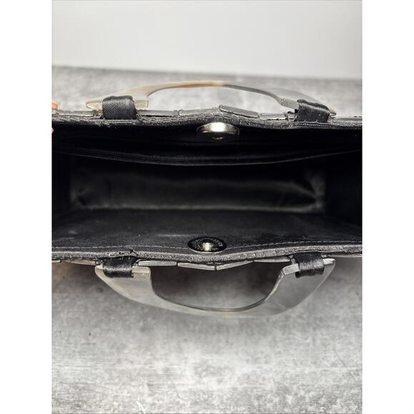 Vintage Lucite Bakelite Tortoise Square Tiles Purse Clutch Day/Evening Brown Bag - Picture 6 of 9